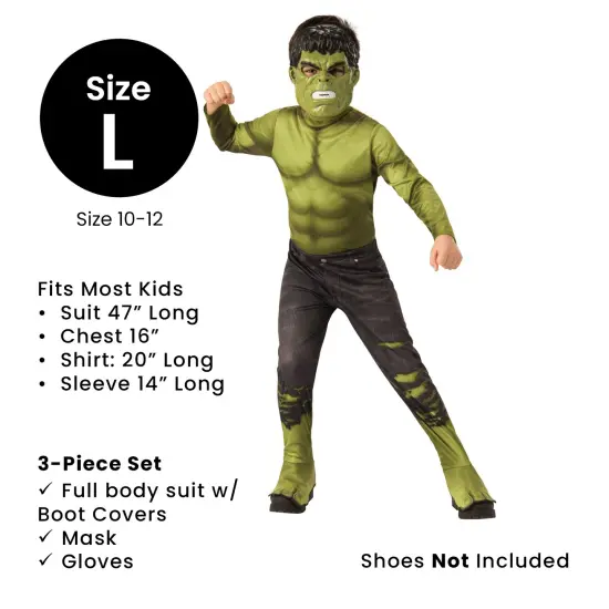 Rubies Boys Muscle Shirt Chest Incredible Hulk Halloween Costume Large 10-12 Green {5}