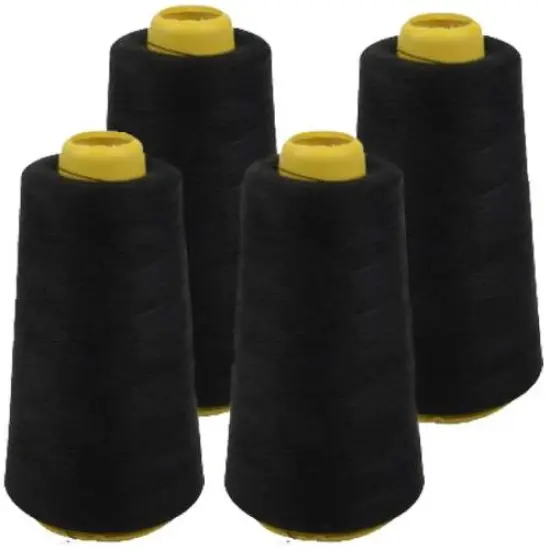 4 Pack of 6000 Yard Black Spools Sewing Thread All Purpose Use for Sewing Projects {1}