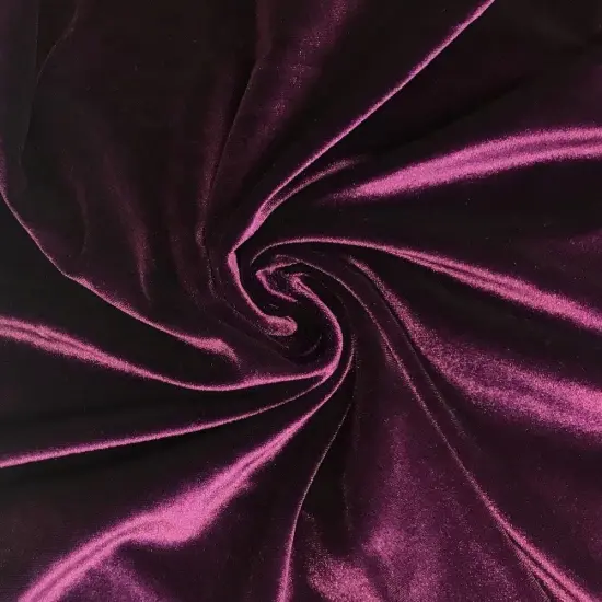 1 Yard Soft Stretch Velvet Fabric Plush 4-Way Stretch Costume Apparel 58/60" Width Plum {1}
