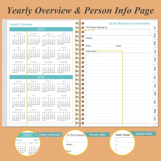 Academic Planner 2025-2026 - 6.4" x 8.5" (Rose Flower) {5}