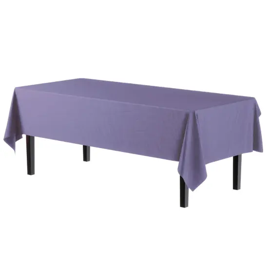 Exquisite 6-Pack Premium Plastic Tablecloth 54in. x 108in. Rectangle Plastic Table Cover Lavendar {3}