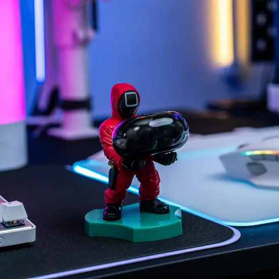 Exquisite Gaming: Cable Guys Holdems: Squid Games: Square Guard - Earbud & Phone Holder,4.5" Mini Collectible With a Twist, Series Licensed Figure {6}
