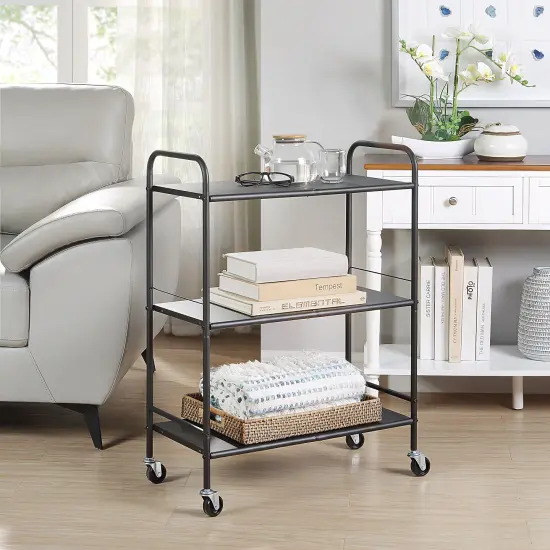 Metal Rolling Organizer Utility Craft Cart Black {5}