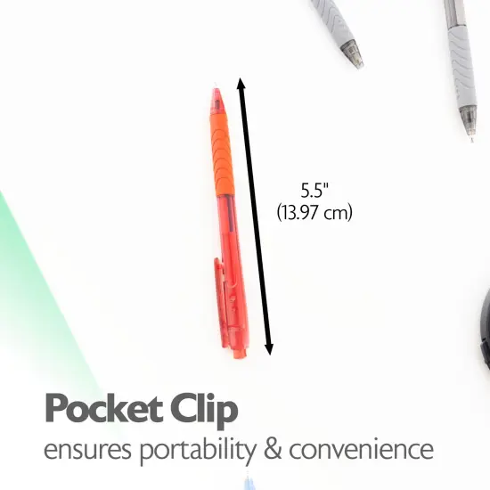 BAZIC Reva Asst. Color Retractable Pen w/ Cushion Grip (8/Pack) {2}