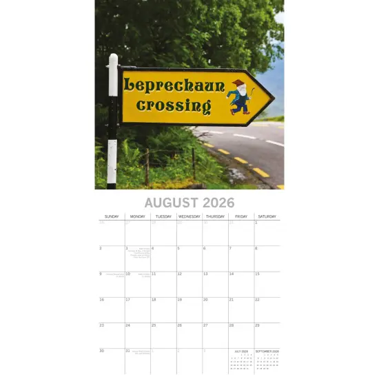 The Gifted Stationary 2026 Square Wall Calendar - Danger, Hilarious Road Signs Ahead - 16-Month Funny Corner Theme with 180 Reminder Stickers (12 x 12 In) Multicolor {3}