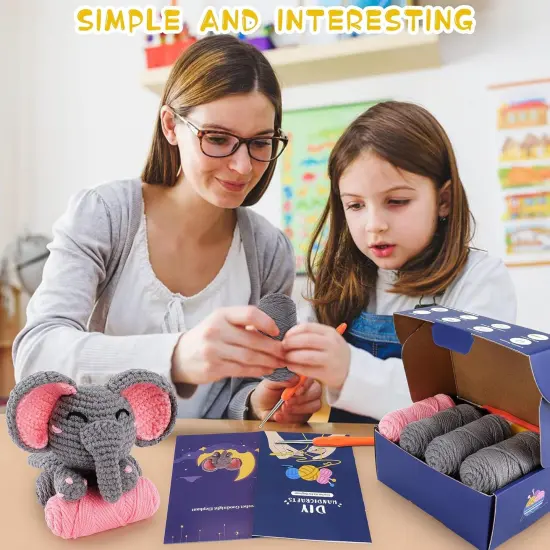Elephant Crochet Kit for Beginners(Grey) {4}