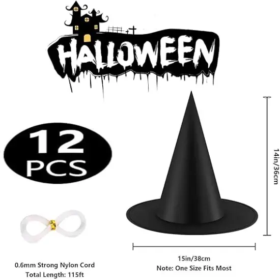 12PCS Halloween Witch Hats {3}