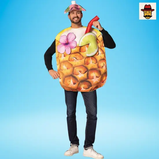 Pineapple Cocktail Drink Costume Tropical Tunic 3D Headpiece {2}