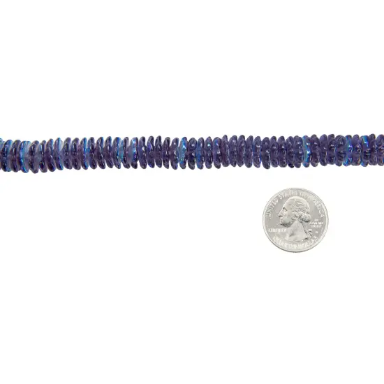 12mm Flat Pinwheel Flower Beads in Iridescent Lavender Tanzanite AB Apx 25 Beads GB-PWF02 {2}