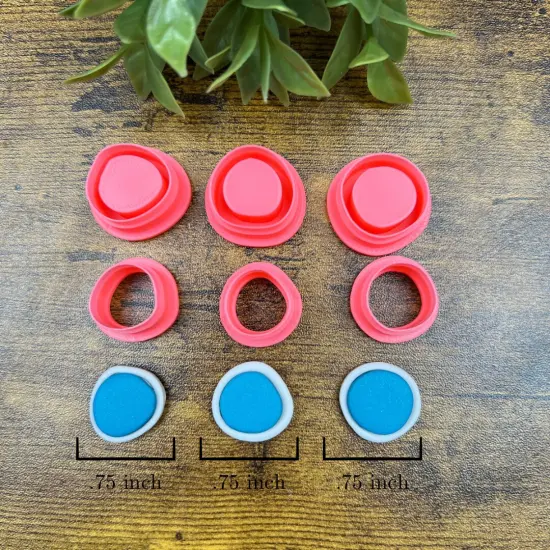 Organic Round Stud Clay Cutter Set of 3 | Western Turqouise {2}