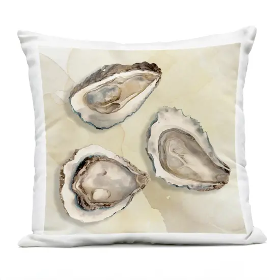 Stupell Industries Beige Oyster Trio Outdoor Pillow, 18 x 7 x 18 {1}
