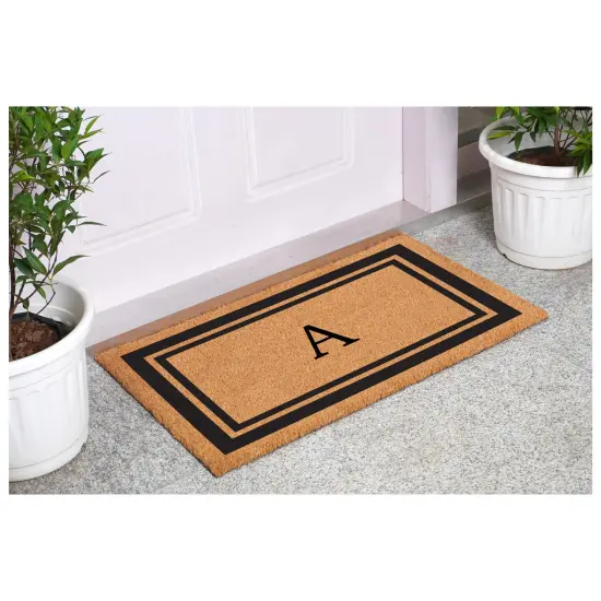 Black Border Monogram Doormat {2}