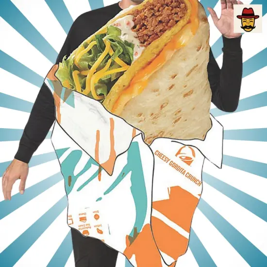 Gordita Crunch Costume Funny Taco Tunic Halloween Food Party Outfit {4}