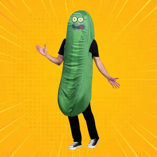 Hilarious Foam Pickle Rick Costume Adult Green Cartoon Tube Suit {3}