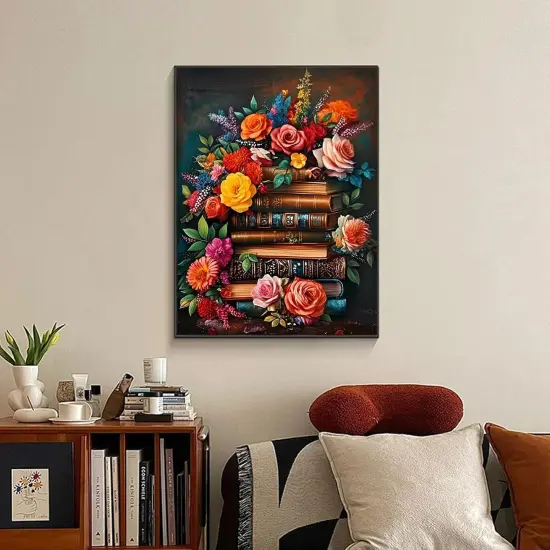 Books Diamond Art Kits for Adults Beginner, 5D Book Flower,12x16 in {2}