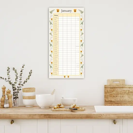 The Gifted Stationary 2026 Square Wall Calendar, Floral Family Organizer, 16-Month Home Organizers Theme Hanging Calendar with 180 Reminder Stickers, Month Planner for Creative Spaces, 12x12 In Multicolor {2}