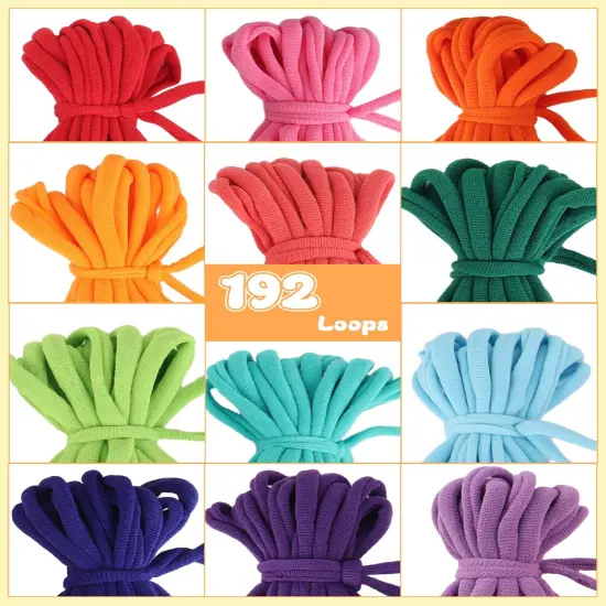 Weaving Wooden Potholder Loom Kit with 192 Weaving Loops {4}