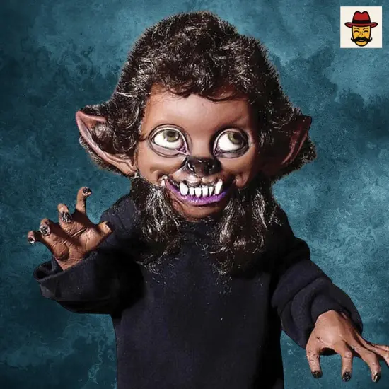 Wolfie Monster Kid Costume Poseable Childlike Werewolf Prop {2}