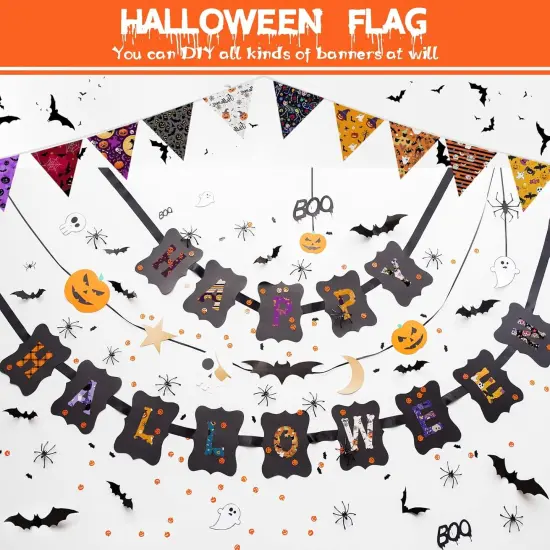 60 Pcs 10 x 10 Inch Halloween Fabric Polyester Fabric Bundle - Ghost {5}