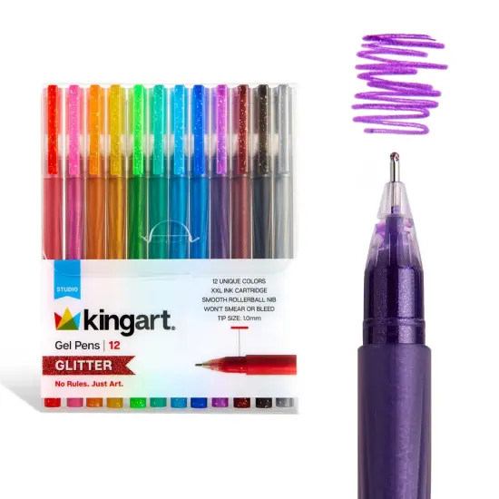 KINGART&reg; Gel Pens 12 Glitter Colors {1}