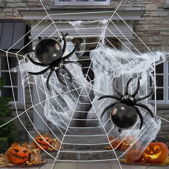 4Pcs Black Spider Foil Balloons(Black Spider-s) {5}