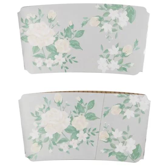 100 Pack Disposable Floral Paper Coffee Cup Sleeves, Drink Sleeves for Cups, 4 Colors (2.5 In) Multicolor {5}