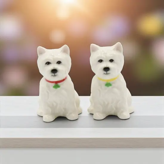 Ceramic Westie Dog Salt & Pepper Shakers, Home D&eacute;cor, Gift for Her, Gift for Mom, Kitchen D&eacute;cor, Christmas D&eacute;cor, Gift for Dog Lover {1}