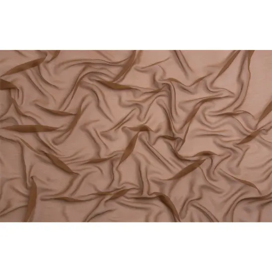 1 Yard Crinkled Silk Chiffon Light Brown Sheer Elegant Draping, 43 Inches Wide {3}