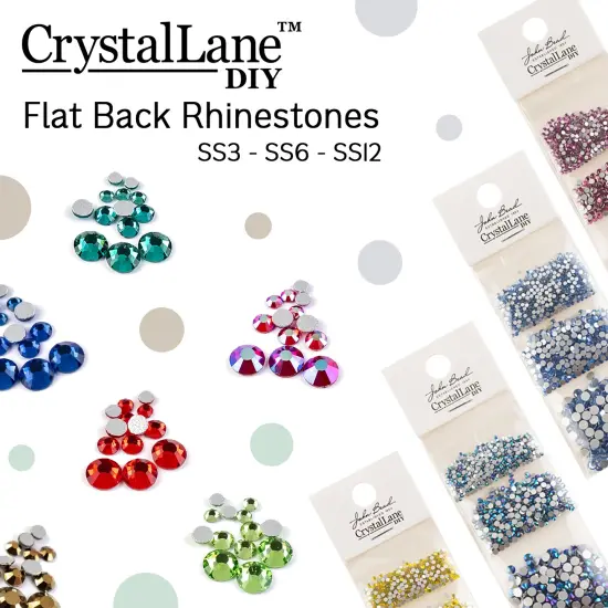 Crystal Lane DIY Combo Glass Flatback Rhinestones SS3 / SS6 / SS12 Sapphire {2}