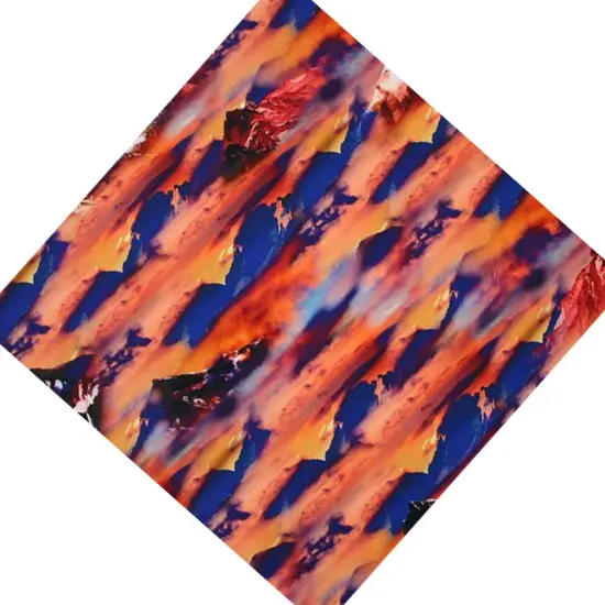 Cloudy Mountain Range Printed Spandex Fabric {6}