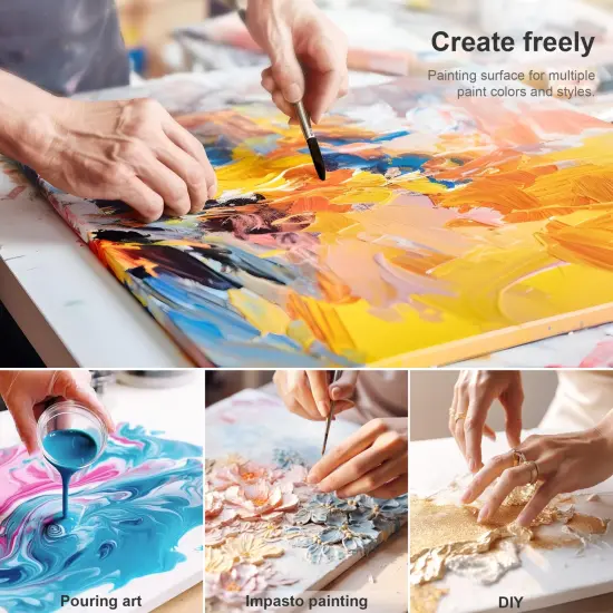 Stretched Canvas for Painting 5x7 Inch/7 Value Pack, 8 Oz Triple Primed 5/8 Inch Profile 100% Cotton White Blank Canvas,Small Framed Canvas for Oil Acrylic & Pouring Art {4}