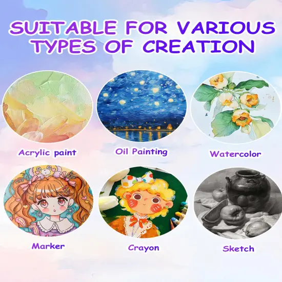 5x7 Inch Canvas Boards for Painting, 8 Pack Primed Acid-Free Blank Canvas Panels, Mini Canvas for Beginners & Artist, Small Canvases for Painting for Classroom and Painting Parties. {5}