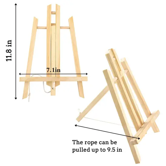 Wood Easels, Easel Stand for Painting Canvases, Art, and Crafts. (11.8 inch, 4 Pack), Tripod, Painting Party Easel, Kids Student Table School Desktop, Portable Canvas Photo Picture Sign Holder {6}