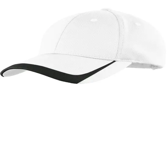 Sport-Tek&reg; Pique Colorblock Cap White/ Black {1}