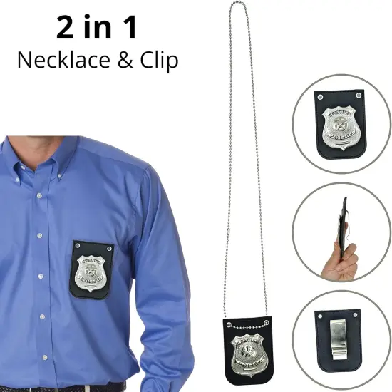 4E's Novelty Police Accessories for Kids - Fake Police Badge and Police Handcuff Set - Ideal Police Gear for Kids - Police Party Favor & Dress Up Prop {6}