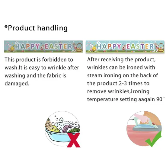 Happy Easter Banners, Welcome Spring Easter Themed Party Banner, Lawn Sign Backdrop Banner for Indoor Outdoor Easter Party Supplies(9.8 x 1.5ft) {5}