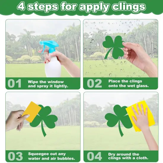 St Patricks Day Window Clings Decorations, Saint Patrick's Day Shamrock Decor, Sticker Decal for Holiday Home Party, 8 Sheets 126 PCS {2}