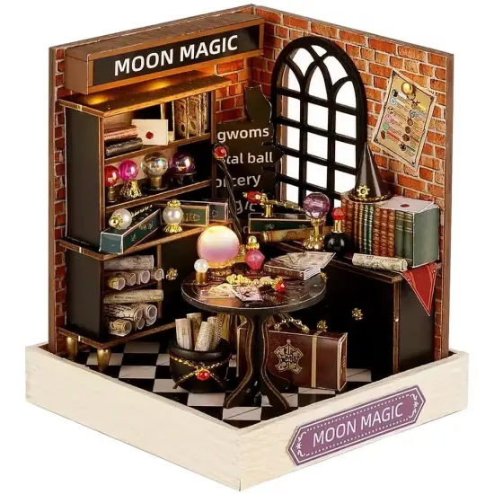 Moon Magic Dollhouse Kit - Miniature Wizardi Roombox Kit {2}