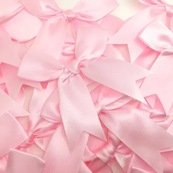 12 Ct Pink Bow Satin Ribbon {1}