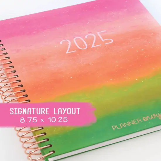 2025 Planner - Signature Layout, Spiral Bound - "Rainbow Glitz" (#201) {1}