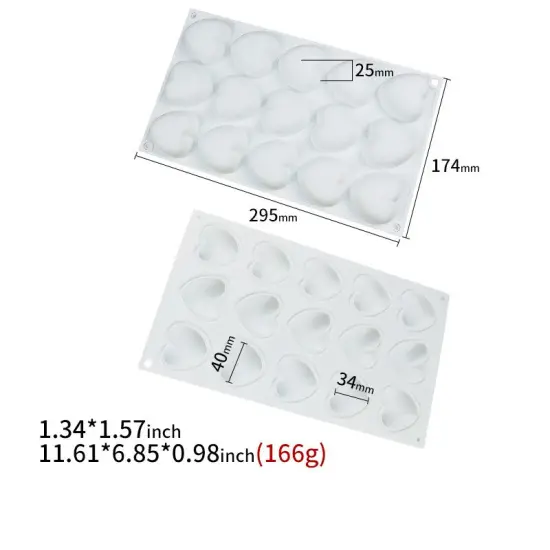 Mini Heart Silicone Molds(15-Cavity) {3}