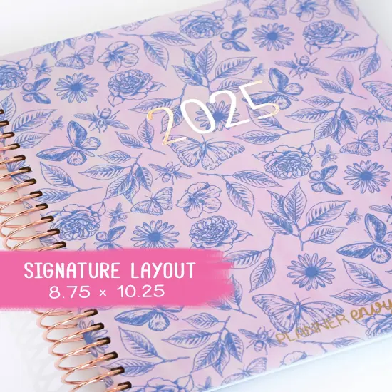 2025 Planner - Signature Layout, Spiral Bound - "Butterfly Doodles" (#209) {1}