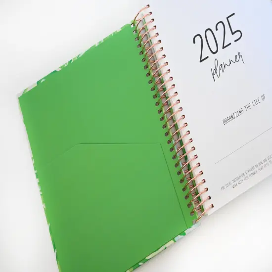 2025 Planner - Mini Horizontal Layout, Spiral Bound - "Tropical Greens" (#411) {4}