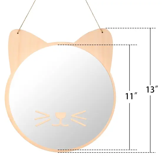 iCAGY Plastic Kids Mirror for Wall - Kids Safety, Hanging, Acrylic, Non-Glass and Unbreakable - Cat Decoration Mirror for Kid's Playroom 11" {4}