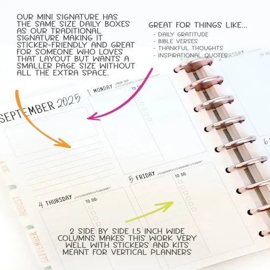 2025 Planner - Mini Signature Layout, Disc Bound - "Golden Leaves" (#1107) {6}