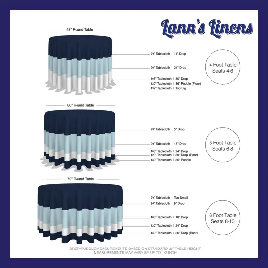 Lann's Linens - 5 Premium Tablecloths for Wedding/Banquet/Restaurant - Polyester Fabric Table Cloths {6}