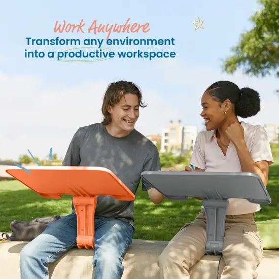 The Surf Folding Portable Lap Desk, Large, Flexible Seating Orange {3}
