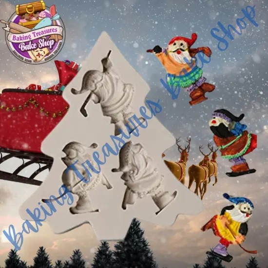Christmas Santa Hockey Silicone Mold {4}