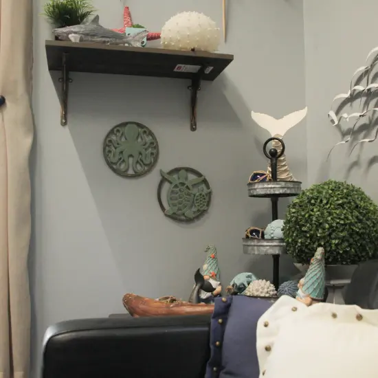 Cast Iron Trivet Set: Nautical Octopus & Sea Turtle Design, Verdigris Finish {5}