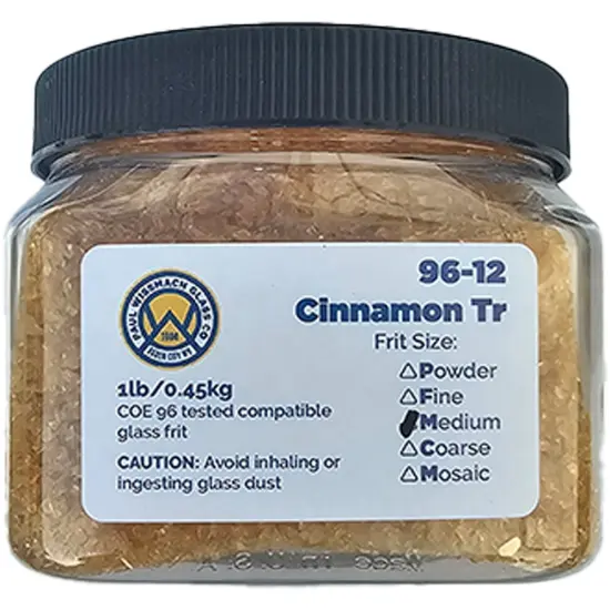 Wissmach Frit Medium Cinnamon Transparent 96-12 1Lb. Jar 96 COE {2}